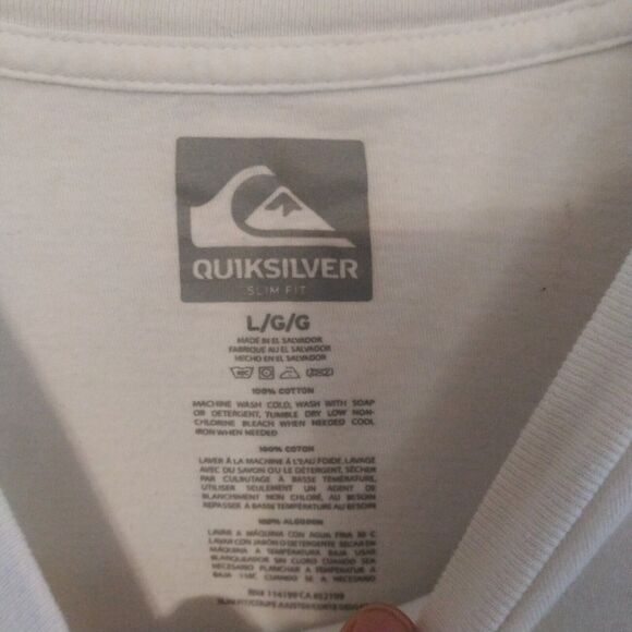 Quicksilver Men's Size L Logo Sunset Graphic T-Shirt White Short Sleeve - Picture 4 of 6